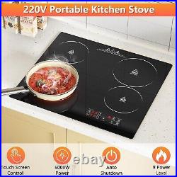 24 inch 4 burners Electric Cooktop Gas Stove Top 9 Power Levels 220V-240V 6000W