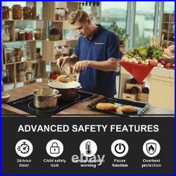 24 inch Built-in Electric Cooktop Radiant Ceramic Cooktop 2 Burners 4000W