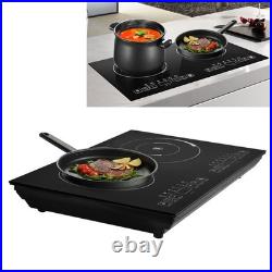 24 inch Built-in Electric Cooktop Radiant Ceramic Cooktop 2 Burners 4000W