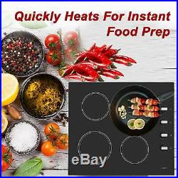 24 inch Electric Induction Cooktop Smooth Surface with 4 Burners Glass Surface