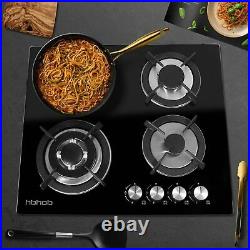 24 inches Gas Cooktop Tempered Glass Built in Gas Stove 4 Burners Gas Stoves
