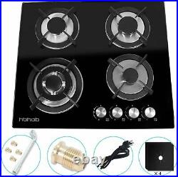 24 inches Gas Cooktop Tempered Glass Built in Gas Stove 4 Burners Gas Stoves