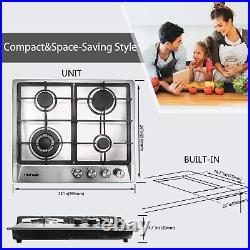 24 inches Stainless Gas Cooktop Built in Gas Stove 4 Burners
