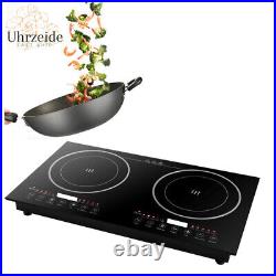 2400W 110V Electric 2-Burners Built in Dual Induction Cooker Cooktop Countertop