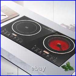 2400W 2 Burners Cooktop Stove Electric Induction/Ceramic Cooker Countertop 110V 2400W 2 Burners Cooktop Stove Electric Induction/Ceramic Cooker Countertop 110V