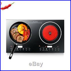 2400W Dual Digital Induction Electric Cook Cooktop Countertop Burner Cooker US