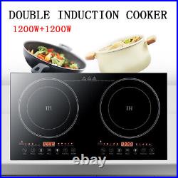 2400W Electric Dual Induction Cooker Cooktop Countertop/Build In Double Burner