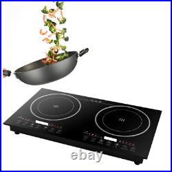 2400W Electric Dual Induction Cooker Cooktop Countertop/Build In Double Burner