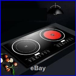 2400W Electric Dual Induction Cooker Countertop Double Burner Cooktop Cooker Top
