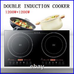 2400W Electric Dual Induction Double Burner Induction Cooker Cooktop Countertop