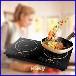 2400W Electric Induction Cooker Cooktop Countertop Dual Burner Stove Hot Plate