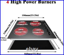 240v Induction Cooktop 4 Burners Electric Hob Cook Top Stove Ceramic 6000W