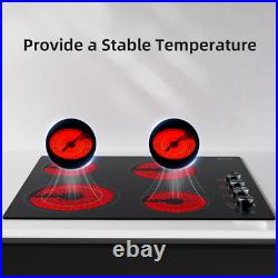 244Burner Built-in Electric Cooktop Ceramic Stove Top Knob Control Timing 6700W