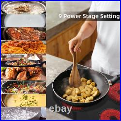 244Burner Built-in Electric Cooktop Ceramic Stove Top Knob Control Timing 6700W