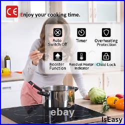 24Electric Induction Cooktop Built-in 4 Burners Touch Control Lock Timer IsEasy