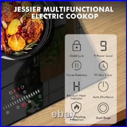 24in 3-Burner Electric Cooktop Ceramic Built-In Sensor Touch Hardwire No Plug