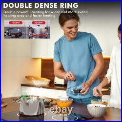 24in 3-Burner Electric Cooktop Ceramic Built-In Sensor Touch Hardwire No Plug