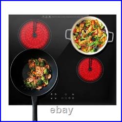 24in Built-in Electric Cooktop Radiant Ceramic Cooktop 4 Burners 220V 6800W