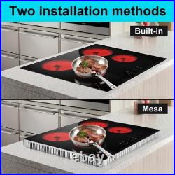 24in Built-in Electric Cooktop Radiant Ceramic Cooktop 4 Burners 220V 6800W