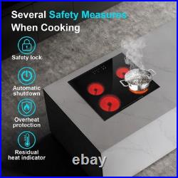 24in Built-in Electric Cooktop Radiant Ceramic Cooktop 4 Burners 220V 6800W