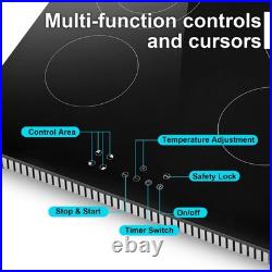 24in Built-in Electric Cooktop Radiant Ceramic Cooktop 4 Burners 220V 6800W