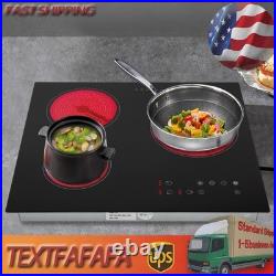 24in Electric Cooktop 2600W 9 Heating Levels 3 Burner Ceramic Stove Top