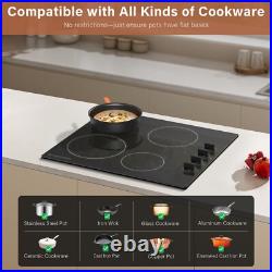 24in Electric Cooktop Built-in 4 Burner Ceramic Cooktop Electric Stove Top 6700W