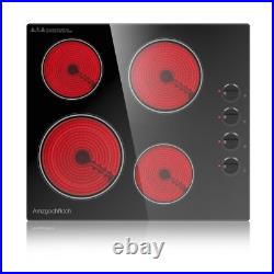 24in Electric Cooktop Built-in 4 Burner Ceramic Cooktop Electric Stove Top 6700W