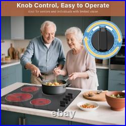 24in Electric Cooktop Built-in 4 Burner Ceramic Cooktop Electric Stove Top 6700W