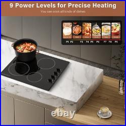24in Electric Cooktop Built-in 4 Burner Ceramic Cooktop Electric Stove Top 6700W