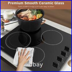 24in Electric Cooktop Built-in 4 Burner Ceramic Cooktop Electric Stove Top 6700W