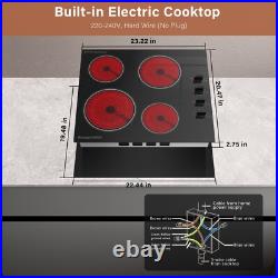 24in Electric Cooktop Built-in 4 Burner Ceramic Cooktop Electric Stove Top 6700W