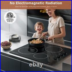 24in Electric Cooktop Built-in 4 Burner Ceramic Cooktop Electric Stove Top 6700W