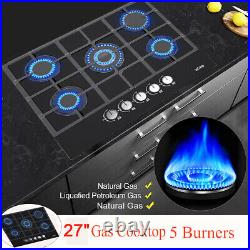 27 Gas Cooktop Built in Gas Stove 5 Burners Gas cooker LPG/NG Convertible 11KW