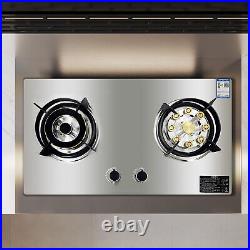 28 Cooktop 2 Burners Built-In Natural Gas Cooker Gas Stove Kitchen Household US