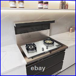 28 Cooktop Double Burner Built-in Natural Gas Stove Hob Kitchen Stainless Steel