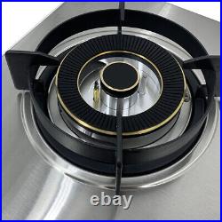 28'' Cooktop Double Burner Household Built-in Natural Gas Stove Stainless Steel