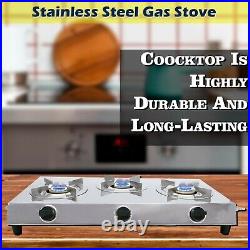 28 Gas Stove Cooktop Stainless Steel 3 Burners Gas Triple Burner Gas Stoves Kit