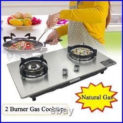 28 NG Gas Cooktop Built-in Gas Stove Stainless Steel with2 Burners