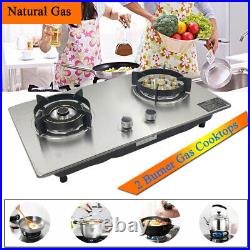 28 NG Gas Cooktop Built-in Gas Stove Stainless Steel with2 Burners