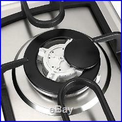 28in. 3 Burners Built-In Stove Top Gas Cooktop Kitchen Easy to Clean Gas Cooking