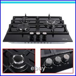 3-Burners Built-in Stove Propane GAS LPG/NG Countertop Tempered Gasoline Cooktop
