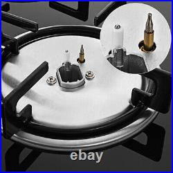 30/23 Built-in 5 / 4 Burners Stove LPG/NG Gas Hob Tempered Glass Cooktop Black