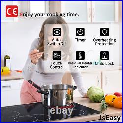 30/24 Built-In Electric Ceramic/Induction Cooktop 4 Burner Touch Control, Timer