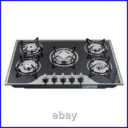 30.3 Inch Glass Ceramic Gas Cooker LPG/NG Gas Cooker With 5 Burners &5 Nozzles
