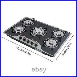 30.3 Inch Glass Ceramic Gas Cooker LPG/NG Gas Cooker With 5 Burners &5 Nozzles