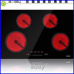 30 4-Burner Built-in Electric Cooktop Ceramic Stove Top Touch Timing 220V 6700W