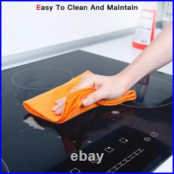 30 4-Burner Built-in Electric Cooktop Ceramic Stove Top Touch Timing 220V 6700W