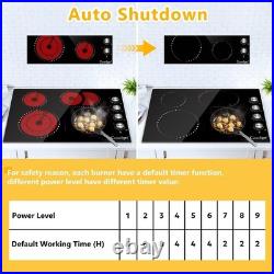 30 4 Burner Electric Cooktop 7400W Built-in Stove, 9 Levels, Knob Control, 240V