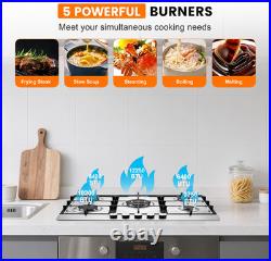 30 5 Burner Gas Cooktop Powerful Stainless Steel Built-In Cooking Surface